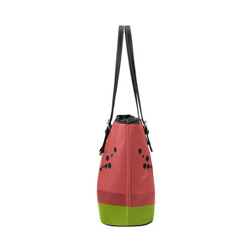 Abstract Watermelon Leather Tote Bag/Large (Model 1651)