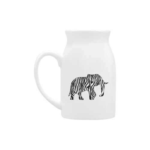 ZEBRAPHANT Elephant with Zebra Stripes black white Milk Cup (Large) 450ml