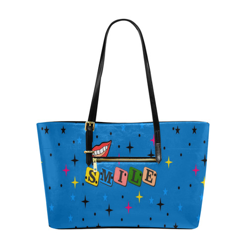 Smile by Popart Lover Euramerican Tote Bag/Large (Model 1656)