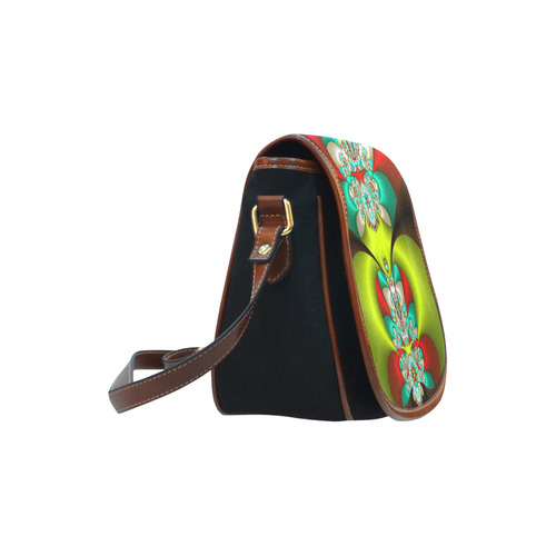 Meeting Of Leaves Fractal Art Saddle Bag/Small (Model 1649)(Flap Customization)