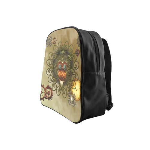 Steampunk cute owl School Backpack (Model 1601)(Small)