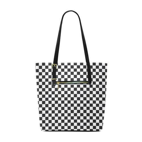 RACING / CHESS SQUARES pattern - black Euramerican Tote Bag/Small (Model 1655)