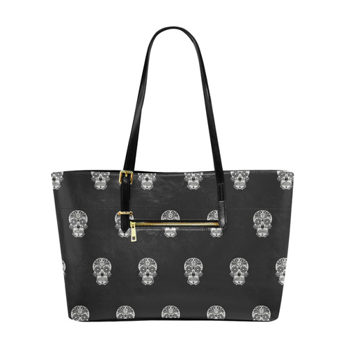 skull pattern bw Euramerican Tote Bag/Large (Model 1656)