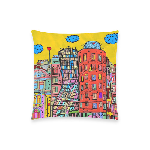 Dancing House Prague by Nico Bielow Custom  Pillow Case 18"x18" (one side) No Zipper