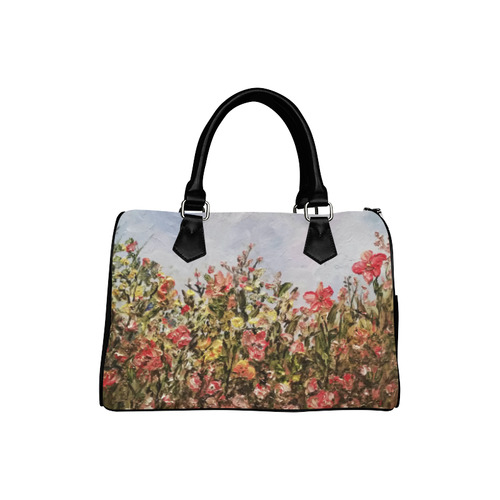 coral floral Boston Handbag (Model 1621)