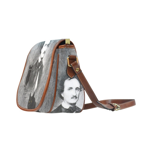 E.A. Poe - The Black Cat Vintage Collage Saddle Bag/Small (Model 1649) Full Customization