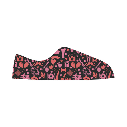 Pink Love Women's Canvas Zipper Shoes/Large Size (Model 001)