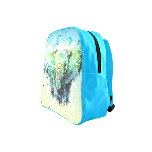 watercolor elephant School Backpack (Model 1601)(Small)