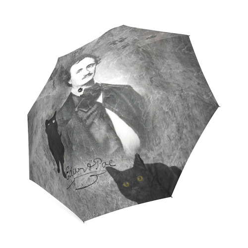 E.A. Poe - The Black Cat Vintage Collage Foldable Umbrella (Model U01)