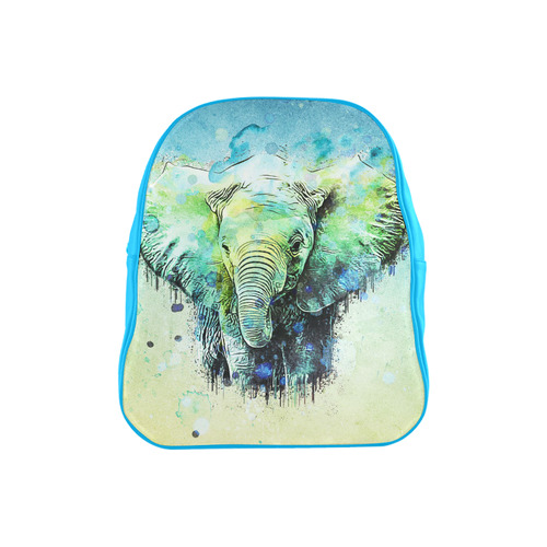 watercolor elephant School Backpack (Model 1601)(Small)