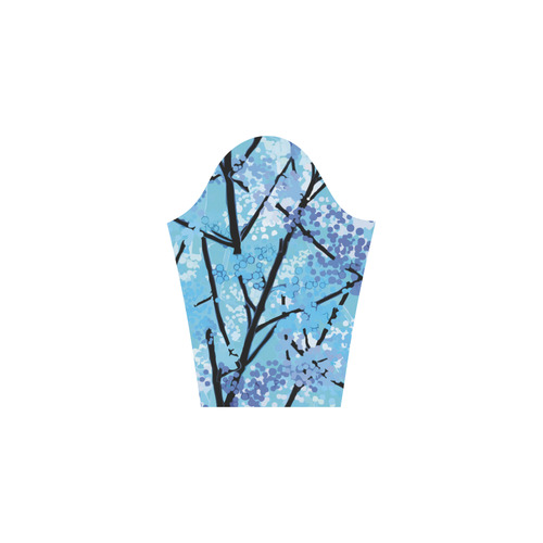 Abstract Geometric Blue Tree Nature 3/4 Sleeve Sundress (D23)