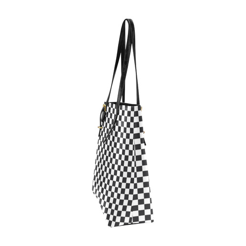 RACING / CHESS SQUARES pattern - black Euramerican Tote Bag/Small (Model 1655)