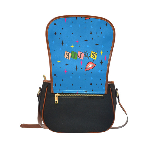 Smile by Popart Lover Saddle Bag/Small (Model 1649)(Flap Customization)