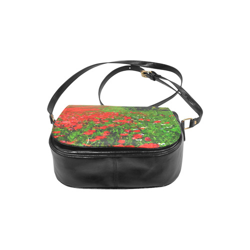 Field of Red Poppies Floral Landscape Classic Saddle Bag/Small (Model 1648)
