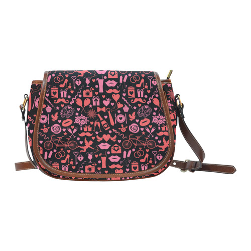 Pink Love Saddle Bag/Large (Model 1649)