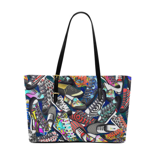 A pile multicolored SHOES / SNEAKERS pattern Euramerican Tote Bag/Large (Model 1656)