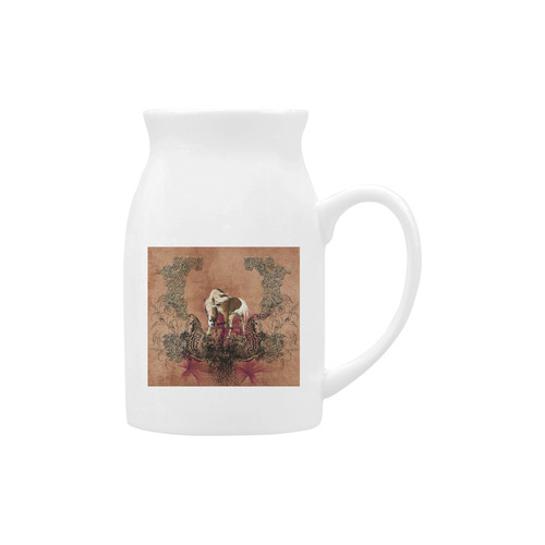 Amazing horse with flowers Milk Cup (Large) 450ml