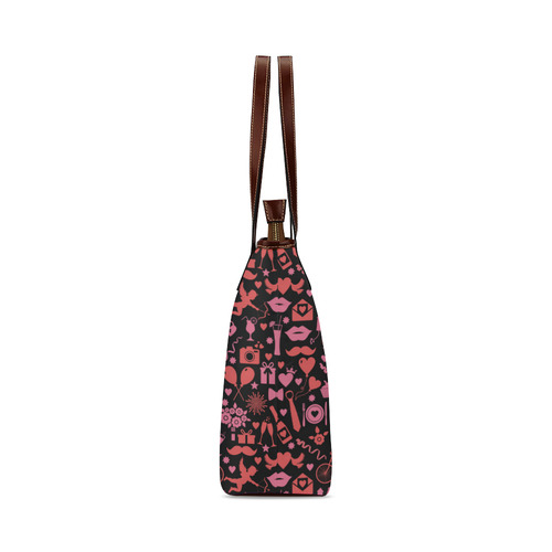 Pink Love Shoulder Tote Bag (Model 1646)