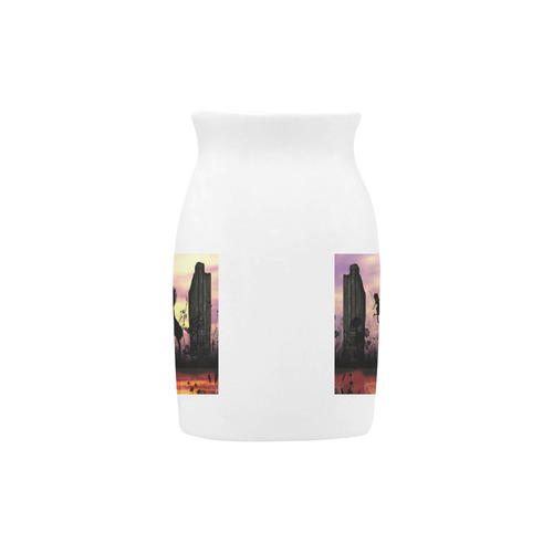Wonderful fairy with foal in the sunset Milk Cup (Large) 450ml