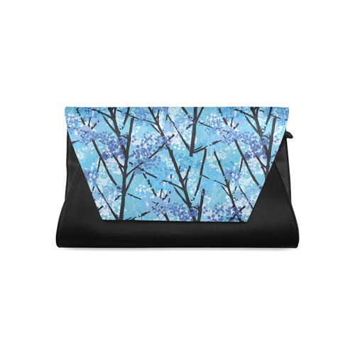 Abstract Geometric Blue Tree Nature Clutch Bag (Model 1630)