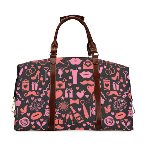 Pink Love Classic Travel Bag (Model 1643) Remake