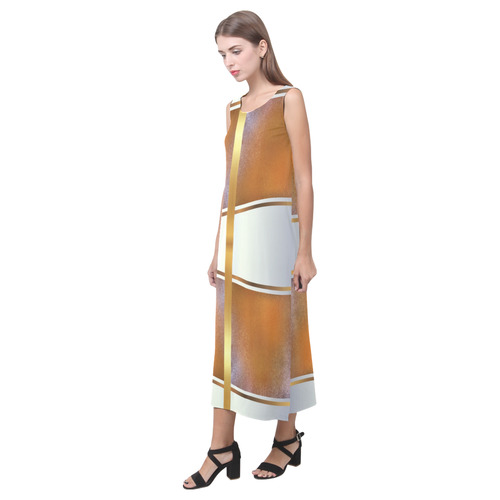 Dress In gold-Annabellerockz-2 Phaedra Sleeveless Open Fork Long Dress (Model D08)