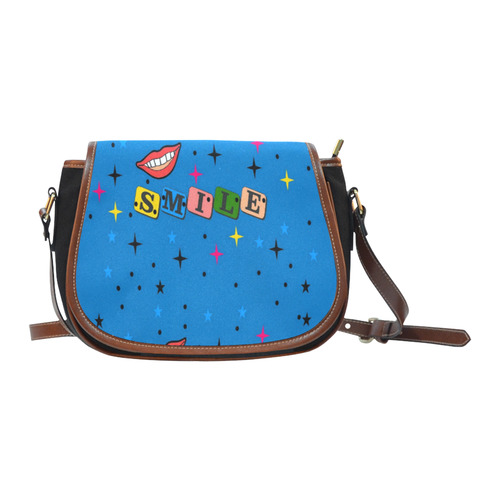 Smile by Popart Lover Saddle Bag/Small (Model 1649)(Flap Customization)