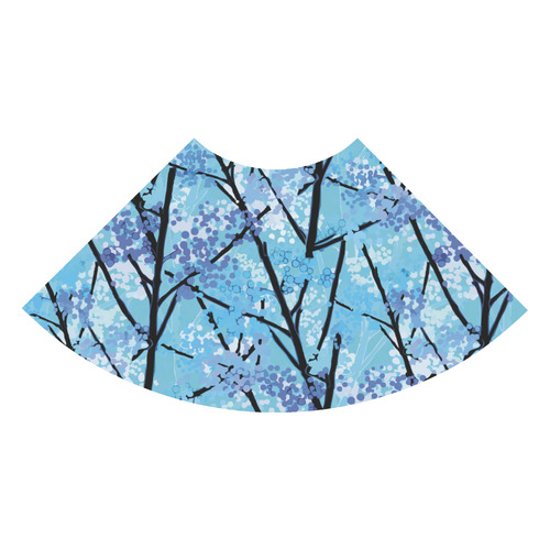 Abstract Geometric Blue Tree Nature 3/4 Sleeve Sundress (D23)