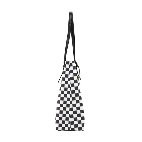 RACING / CHESS SQUARES pattern - black Euramerican Tote Bag/Small (Model 1655)
