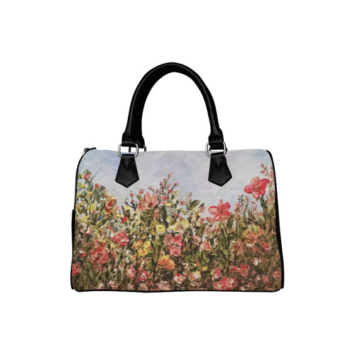 coral floral Boston Handbag (Model 1621)