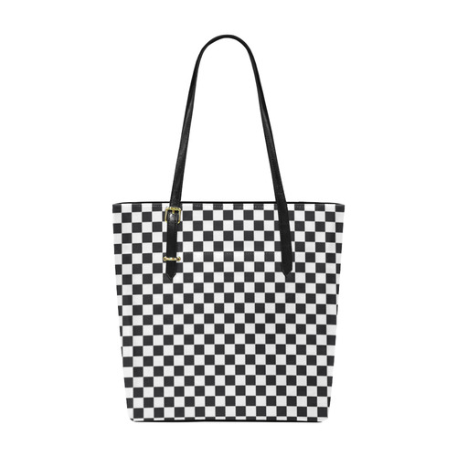 RACING / CHESS SQUARES pattern - black Euramerican Tote Bag/Small (Model 1655)