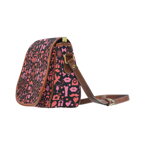 Pink Love Saddle Bag/Small (Model 1649) Full Customization