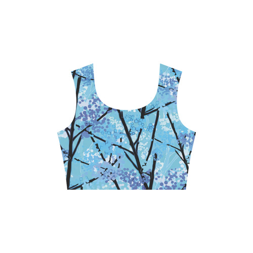 Abstract Geometric Blue Tree Nature 3/4 Sleeve Sundress (D23)