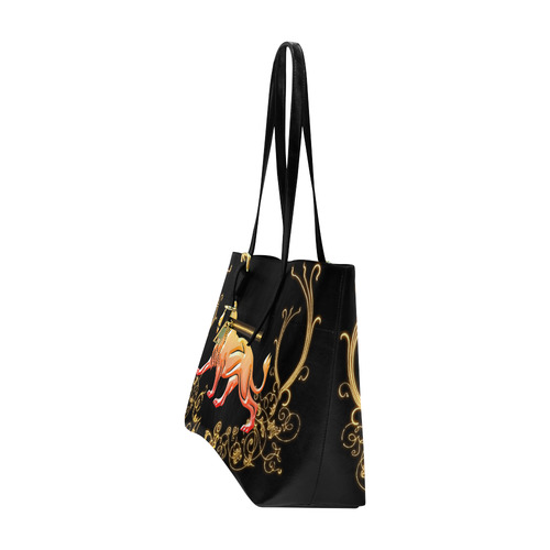 Awesome lion in gold and black Euramerican Tote Bag/Large (Model 1656)