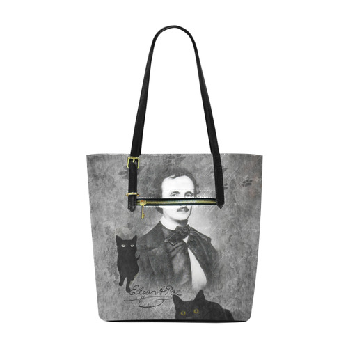 E.A. Poe - The Black Cat Vintage Collage Euramerican Tote Bag/Small (Model 1655)