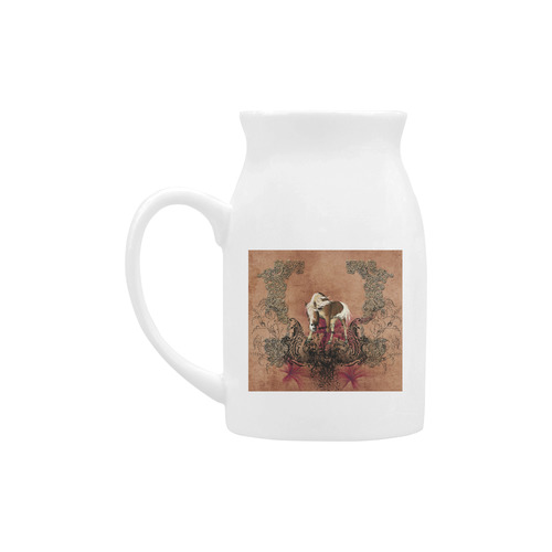 Amazing horse with flowers Milk Cup (Large) 450ml