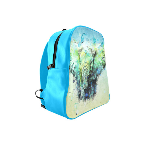 watercolor elephant School Backpack (Model 1601)(Small)