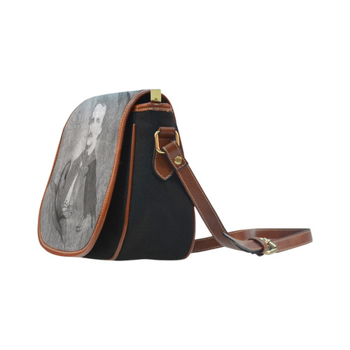 E.A. Poe - The Raven Vintage Collage Saddle Bag/Small (Model 1649)(Flap Customization)