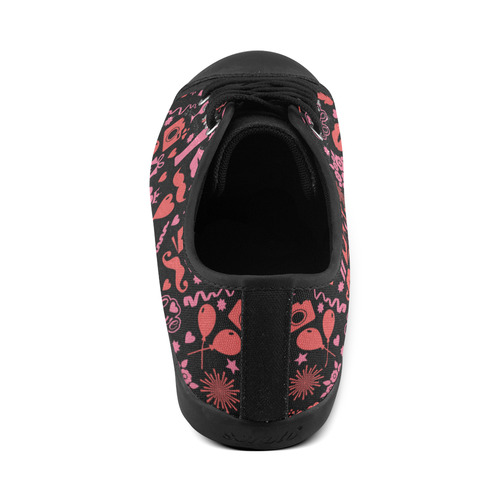 Pink Love Canvas Shoes for Women/Large Size (Model 016)