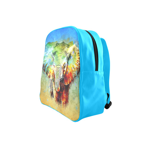 watercolor elephant School Backpack (Model 1601)(Small)