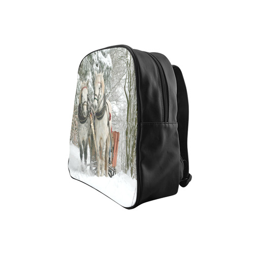 Wintertime Sleigh Ride School Backpack (Model 1601)(Small)
