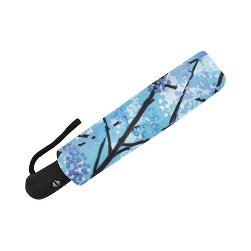 Abstract Geometric Blue Tree Nature Auto-Foldable Umbrella (Model U04)