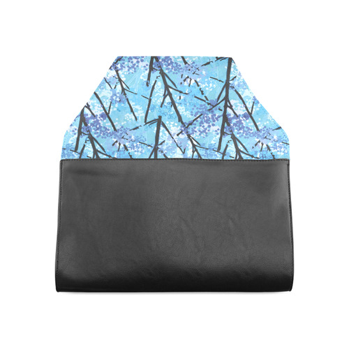 Abstract Geometric Blue Tree Nature Clutch Bag (Model 1630)