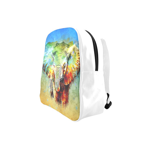 watercolor elephant School Backpack (Model 1601)(Small)