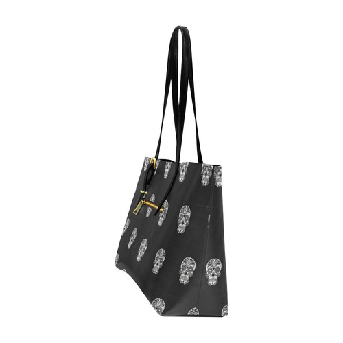 skull pattern bw Euramerican Tote Bag/Large (Model 1656)