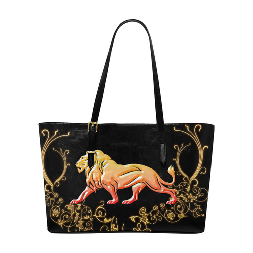 Awesome lion in gold and black Euramerican Tote Bag/Large (Model 1656)