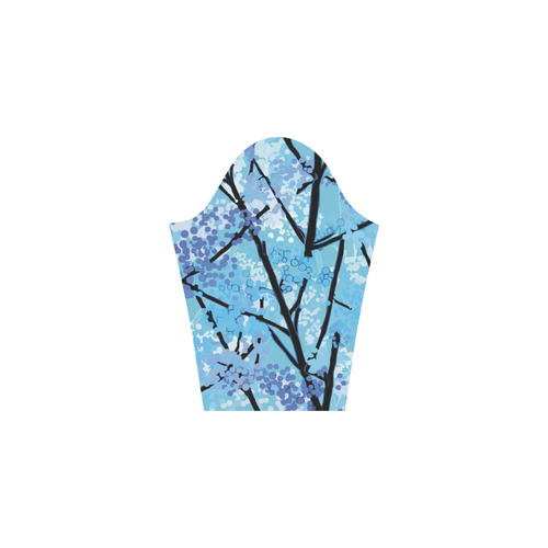 Abstract Geometric Blue Tree Nature 3/4 Sleeve Sundress (D23)