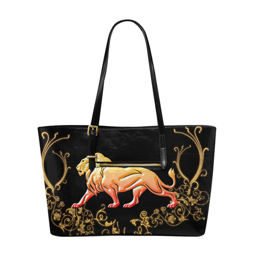 Awesome lion in gold and black Euramerican Tote Bag/Large (Model 1656)