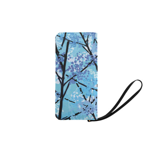 Abstract Geometric Blue Tree Nature Women's Clutch Purse (Model 1637)