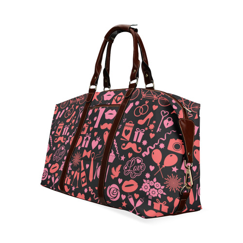 Pink Love Classic Travel Bag (Model 1643) Remake